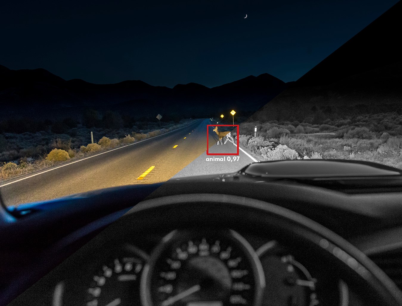 IR detection on road